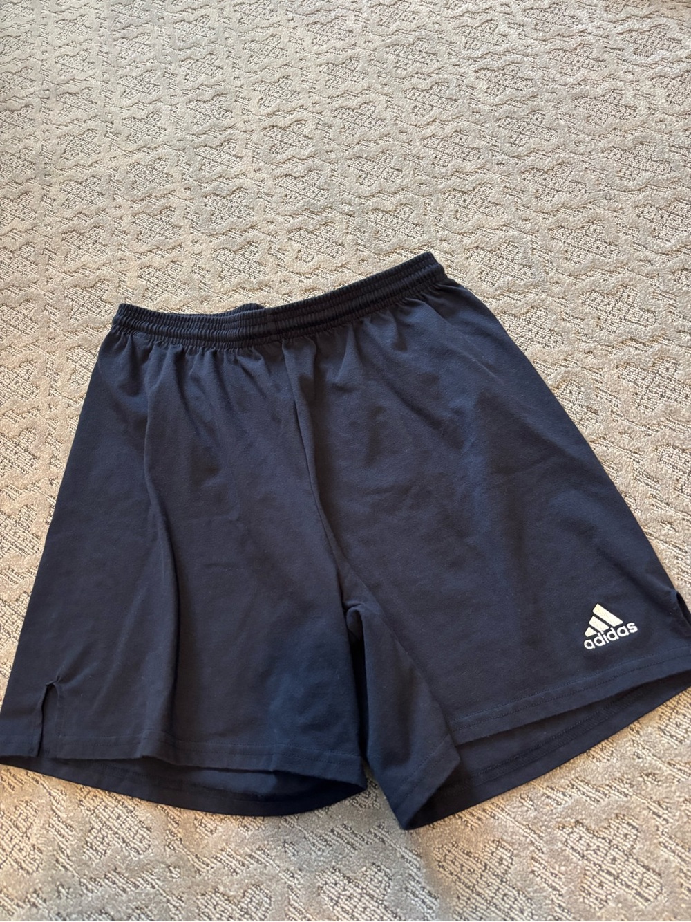 adidas Men's Navy Athletic Shorts with White Logo